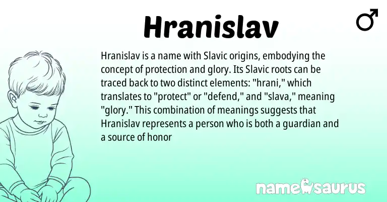 Infographic about Hranislav name meaning, Hranislav is a name from Slavic origin(s).