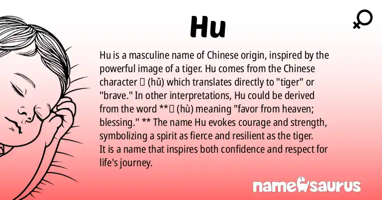 Infographic about Hu name meaning, Hu is a name from Chinese origin(s).