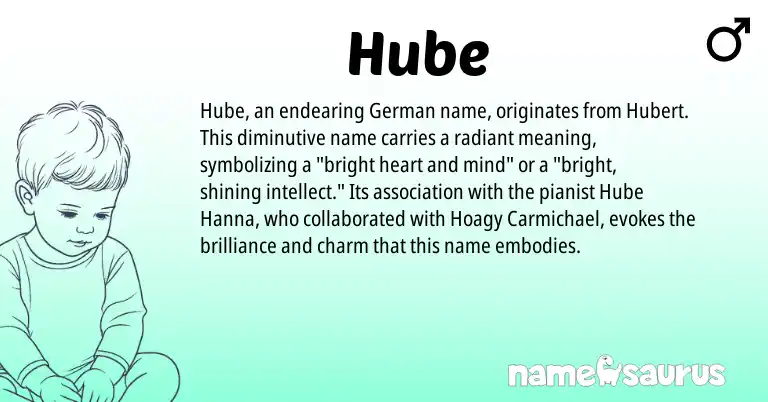 Infographic about Hube name meaning, Hube is a name from German origin(s).