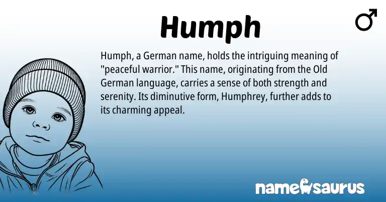 Infographic about Humph name meaning, Humph is a name from Old German, German origin(s).