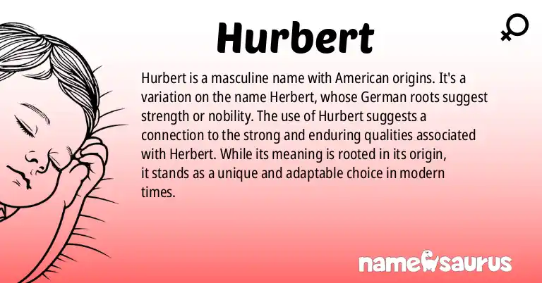 Infographic about Hurbert name meaning, Hurbert is a name from American origin(s).