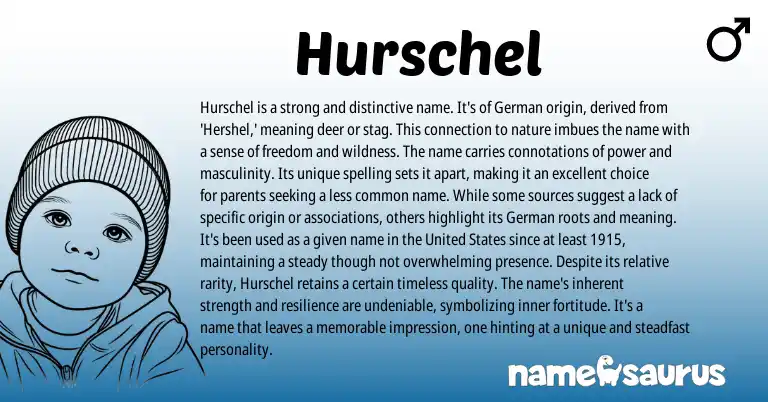 Infographic about Hurschel name meaning, Hurschel is a name from Germanic, English origin(s).