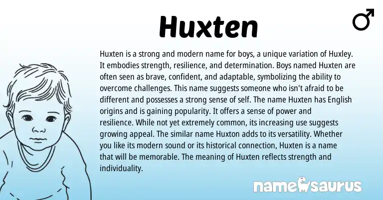 Infographic about Huxten name meaning, Huxten is a name from Other origin(s).