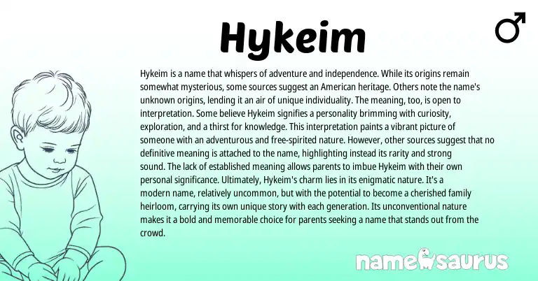 Infographic about Hykeim name meaning, Hykeim is a name from Other origin(s).