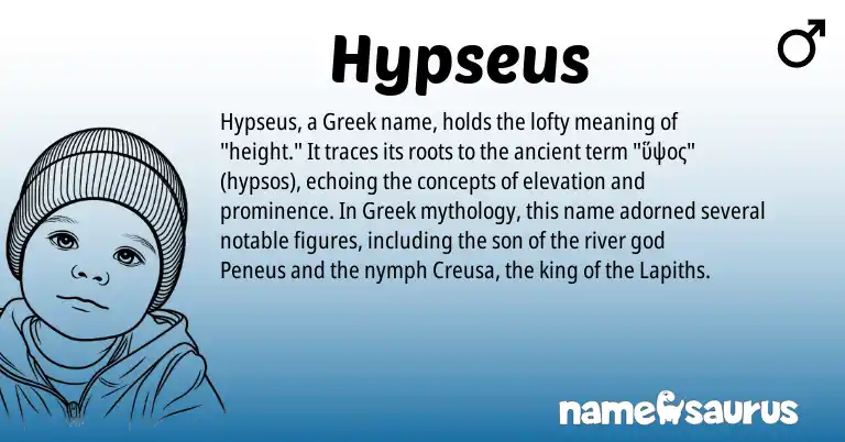 Infographic about Hypseus name meaning, Hypseus is a name from Greek origin(s).