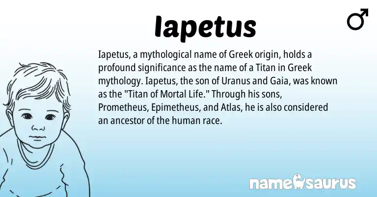 Infographic about Iapetus name meaning, Iapetus is a name from Greek origin(s).