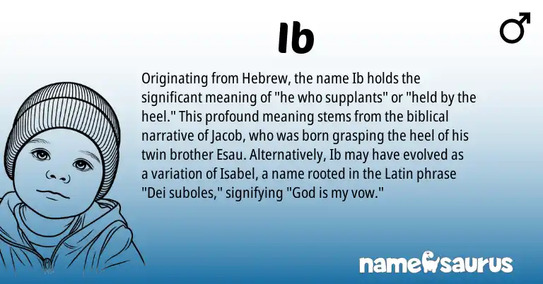 Infographic about Ib name meaning, Ib is a name from Latin, Hebrew origin(s).