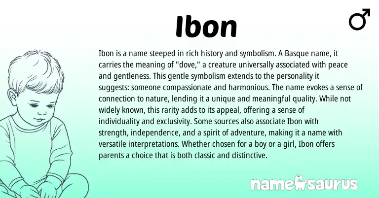 Infographic about Ibon name meaning, Ibon is a name from Basque origin(s).