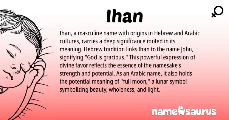 Infographic about Ihan name meaning, Ihan is a name from Hebrew, Arabic origin(s).