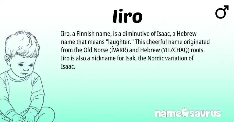 Infographic about Iiro name meaning, Iiro is a name from Old Norse, Finnish, Nordic, Hebrew origin(s).