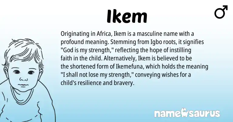 Infographic about Ikem name meaning, Ikem is a name from Igbo origin(s).