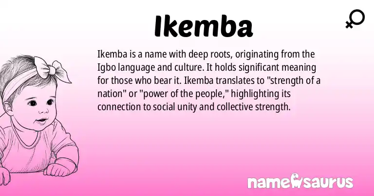 Infographic about Ikemba name meaning, Ikemba is a name from Igbo origin(s).