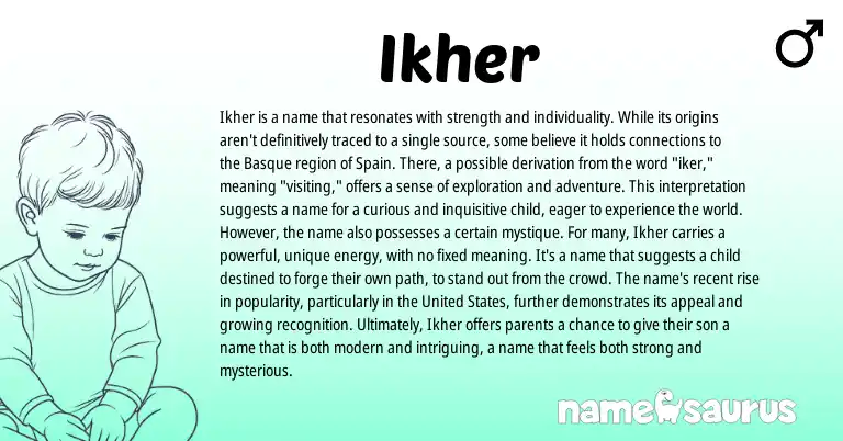 Infographic about Ikher name meaning, Ikher is a name from Other origin(s).