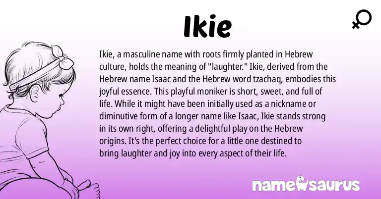 Infographic about Ikie name meaning, Ikie is a name from Hebrew origin(s).