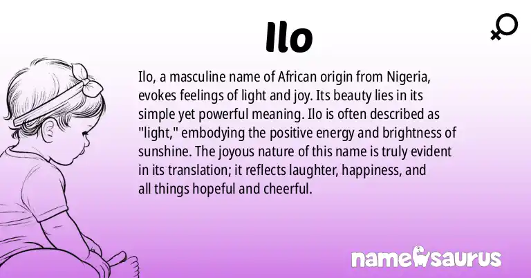 Infographic about Ilo name meaning, Ilo is a name from African - Nigeria origin(s).