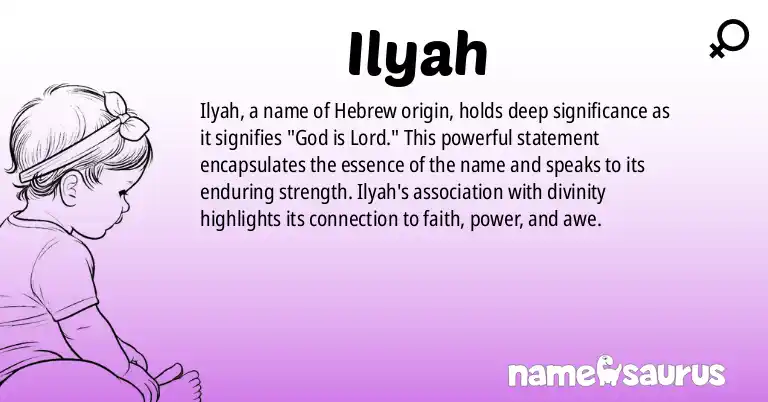 Infographic about Ilyah name meaning, Ilyah is a name from Hebrew origin(s).