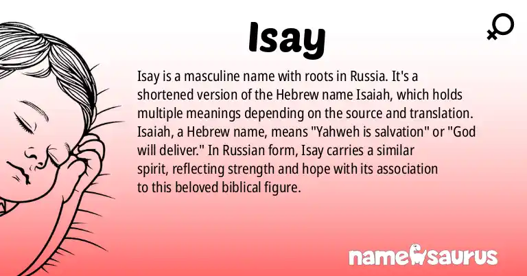 Infographic about Isay name meaning, Isay is a name from Russian origin(s).