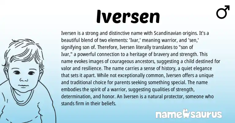 Infographic about Iversen name meaning, Iversen is a name from Scandinavian origin(s).
