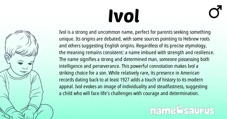 Infographic about Ivol name meaning, Ivol is a name from Hebrew origin(s).