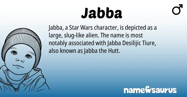 Infographic about Jabba name meaning, Jabba is a name from N/A origin(s).