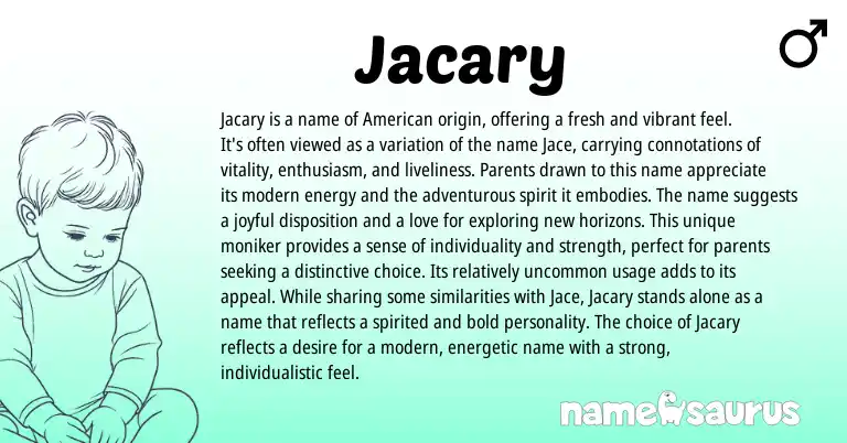 Infographic about Jacary name meaning, Jacary is a name from American origin(s).