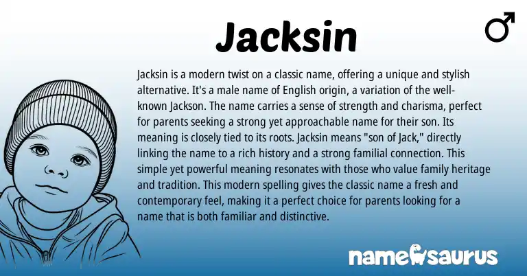 Infographic about Jacksin name meaning, Jacksin is a name from Other origin(s).