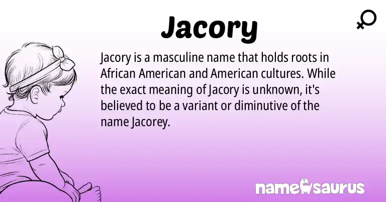 Infographic about Jacory name meaning, Jacory is a name from African American, American origin(s).