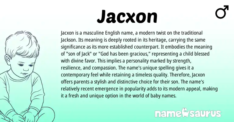 Infographic about Jacxon name meaning, Jacxon is a name from Other origin(s).