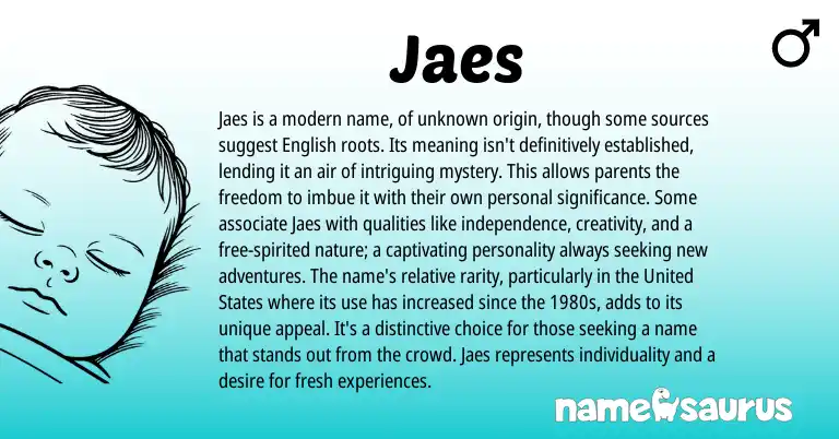 Infographic about Jaes name meaning, Jaes is a name from English origin(s).