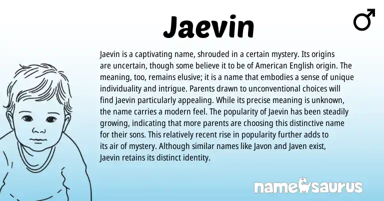 Infographic about Jaevin name meaning, Jaevin is a name from Other origin(s).