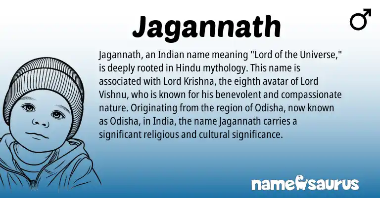 Infographic about Jagannath name meaning, Jagannath is a name from Indian, Hindu origin(s).