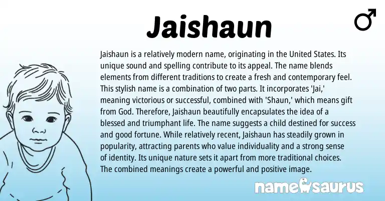 Infographic about Jaishaun name meaning, Jaishaun is a name from Other origin(s).