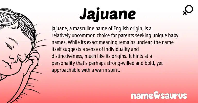 Infographic about Jajuane name meaning, Jajuane is a name from English origin(s).