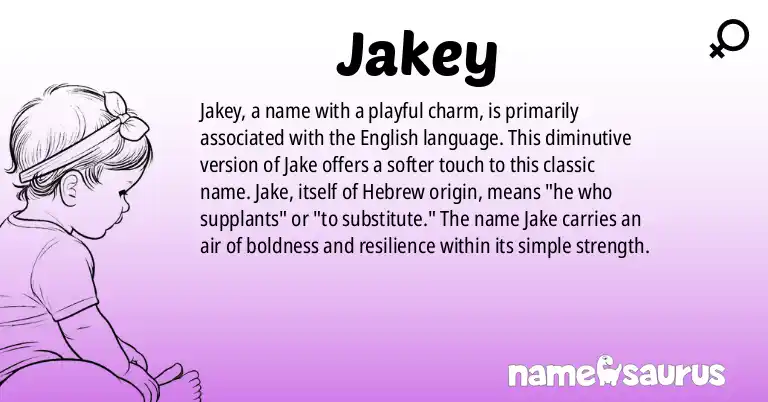 Infographic about Jakey name meaning, Jakey is a name from English origin(s).