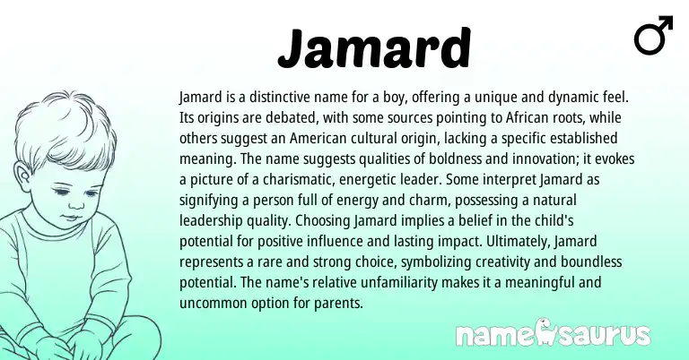 Infographic about Jamard name meaning, Jamard is a name from African origin(s).