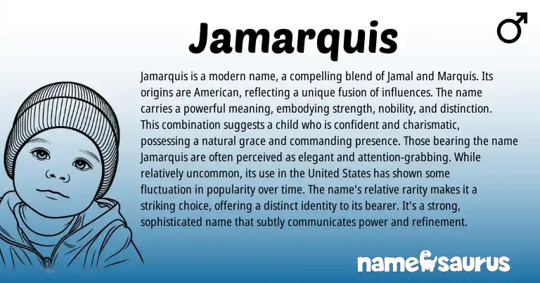 Infographic about Jamarquis name meaning, Jamarquis is a name from Other origin(s).