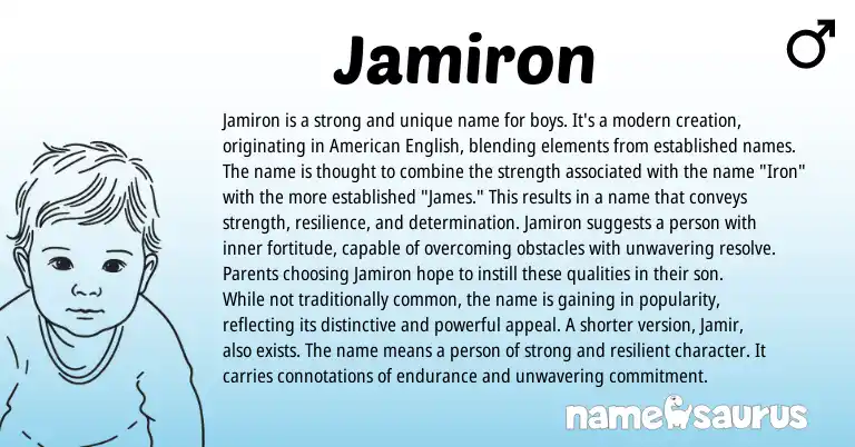 Infographic about Jamiron name meaning, Jamiron is a name from Other origin(s).