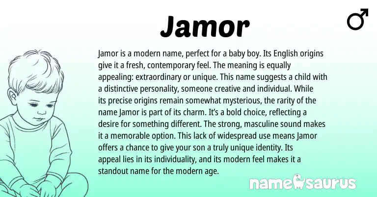 Infographic about Jamor name meaning, Jamor is a name from English origin(s).