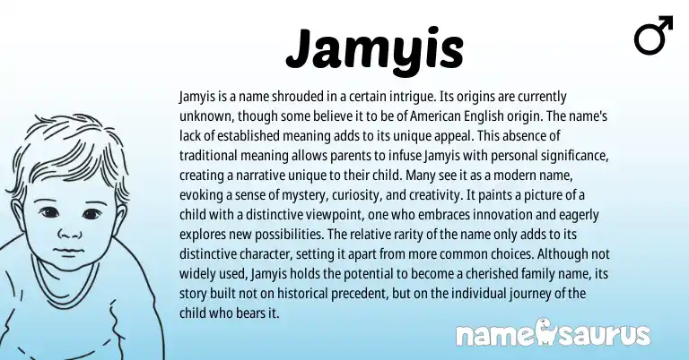 Infographic about Jamyis name meaning, Jamyis is a name from Other origin(s).