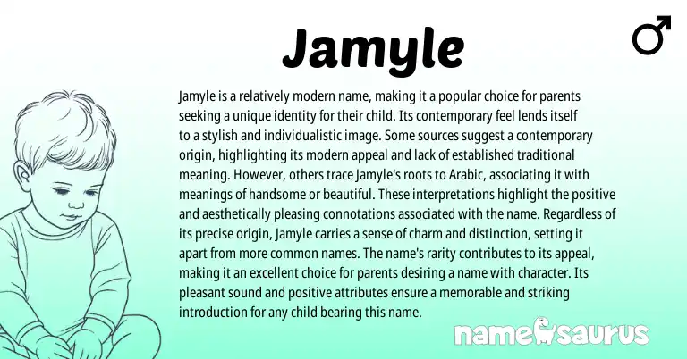 Infographic about Jamyle name meaning, Jamyle is a name from Other origin(s).