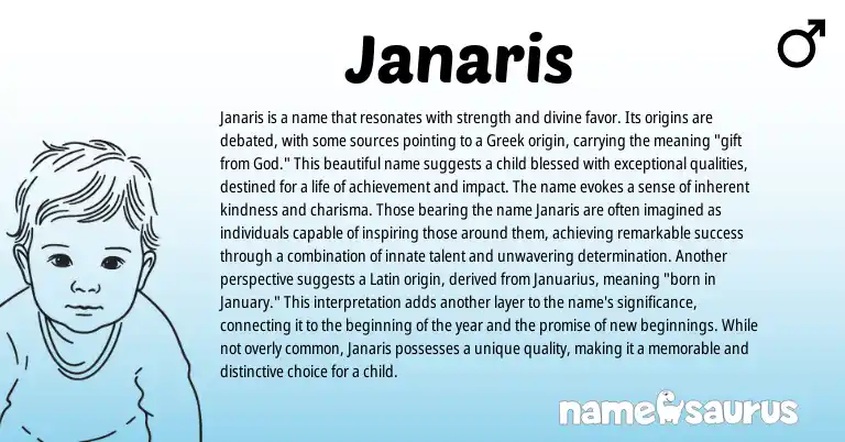 Infographic about Janaris name meaning, Janaris is a name from Greek origin(s).