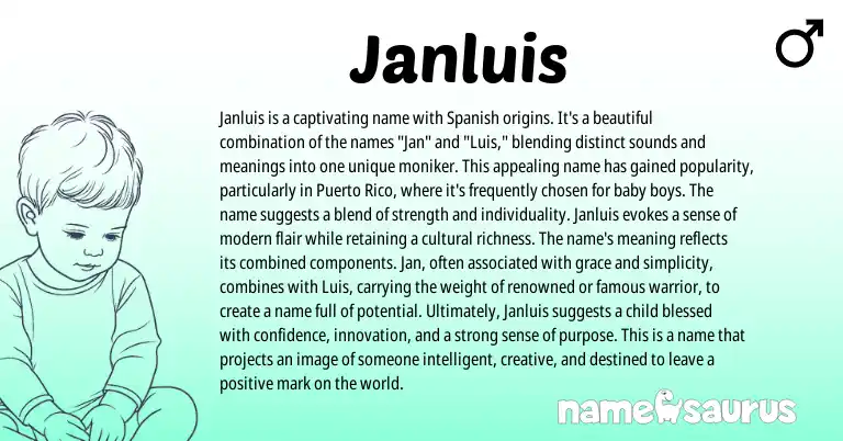 Infographic about Janluis name meaning, Janluis is a name from Spanish origin(s).
