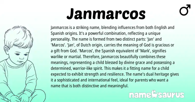 Infographic about Janmarcos name meaning, Janmarcos is a name from Spanish origin(s).