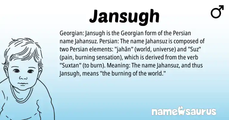 Infographic about Jansugh name meaning, Jansugh is a name from Georgian, Persian origin(s).