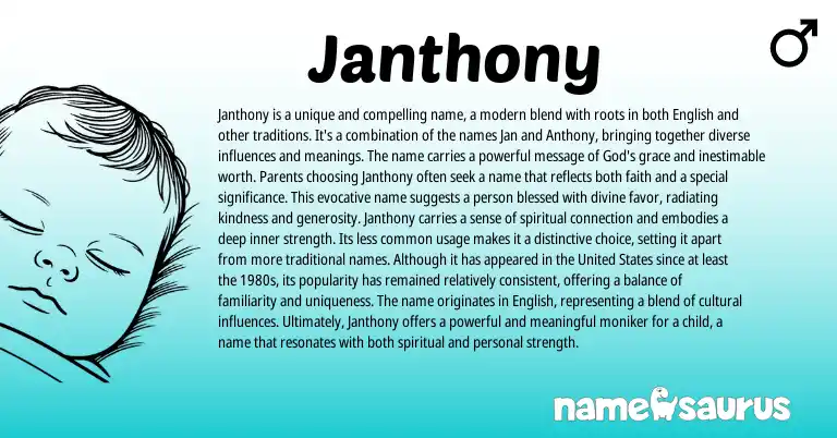 Infographic about Janthony name meaning, Janthony is a name from English origin(s).