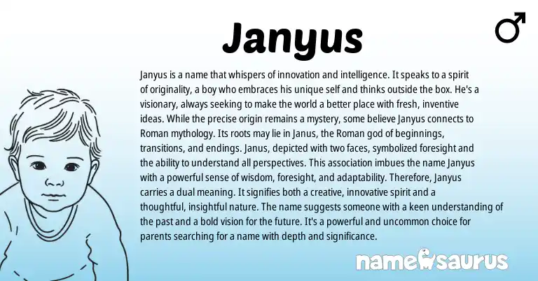 Infographic about Janyus name meaning, Janyus is a name from Other origin(s).