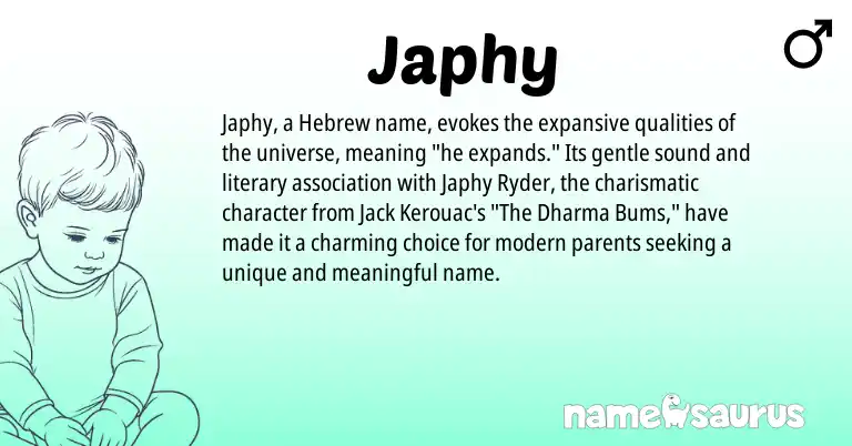 Infographic about Japhy name meaning, Japhy is a name from Hebrew origin(s).