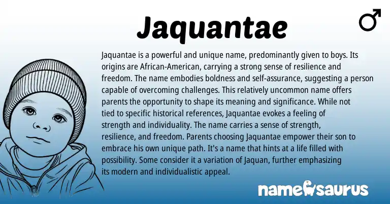 Infographic about Jaquantae name meaning, Jaquantae is a name from Other origin(s).