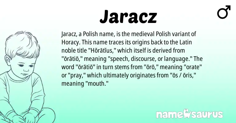 Infographic about Jaracz name meaning, Jaracz is a name from Polish, Latin origin(s).