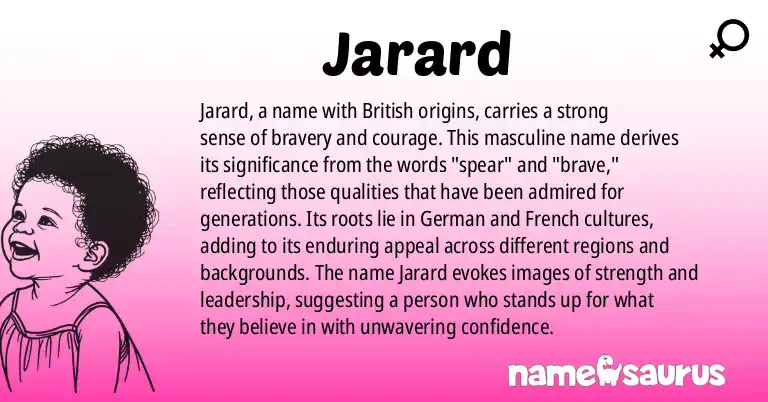 Infographic about Jarard name meaning, Jarard is a name from British origin(s).